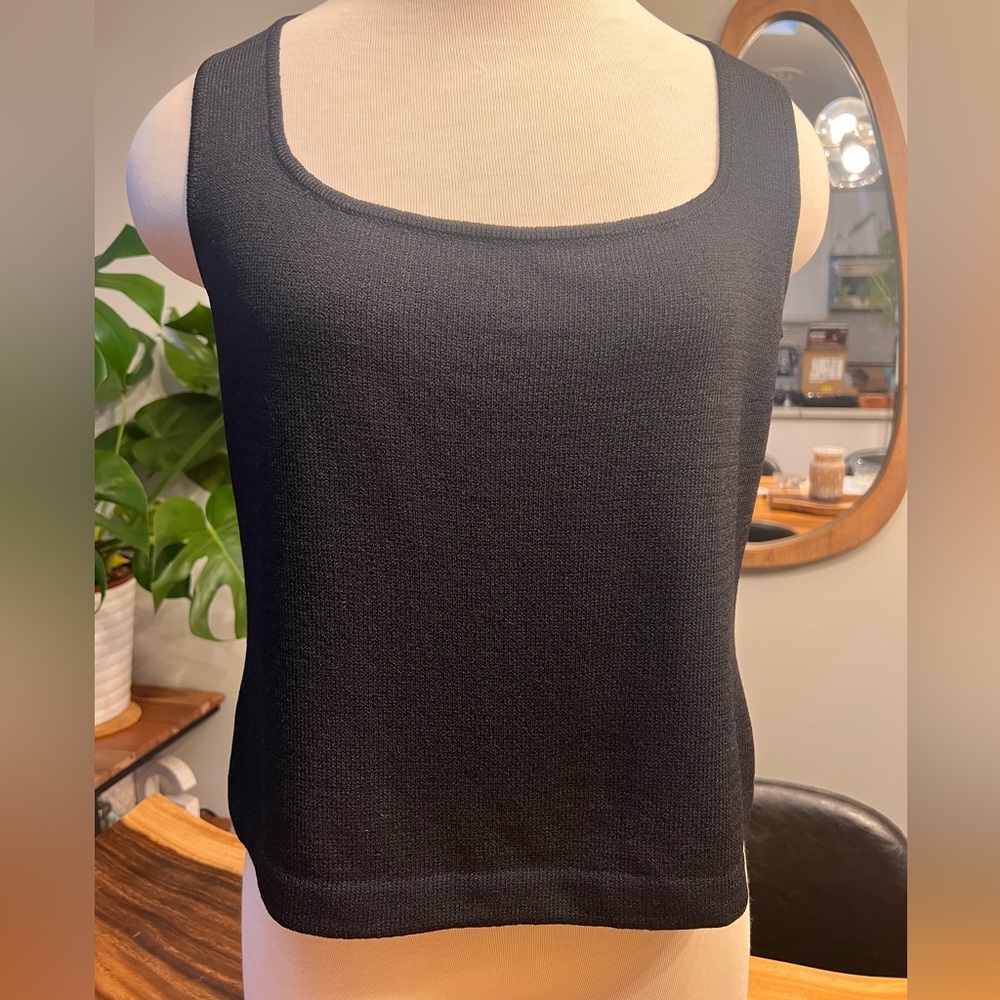St. John Black Knit Tank Top